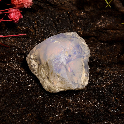 Dazzling Top Grade Quality 100% Natural Welo Fire White Ethiopian Opal Rough Loose Gemstone For Making Jewelry 17X16X12 MM 12 Cts. KR12-31 Sunkarton