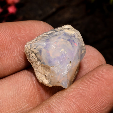 Dazzling Top Grade Quality 100% Natural Welo Fire White Ethiopian Opal Rough Loose Gemstone For Making Jewelry 17X16X12 MM 12 Cts. KR12-31 Sunkarton
