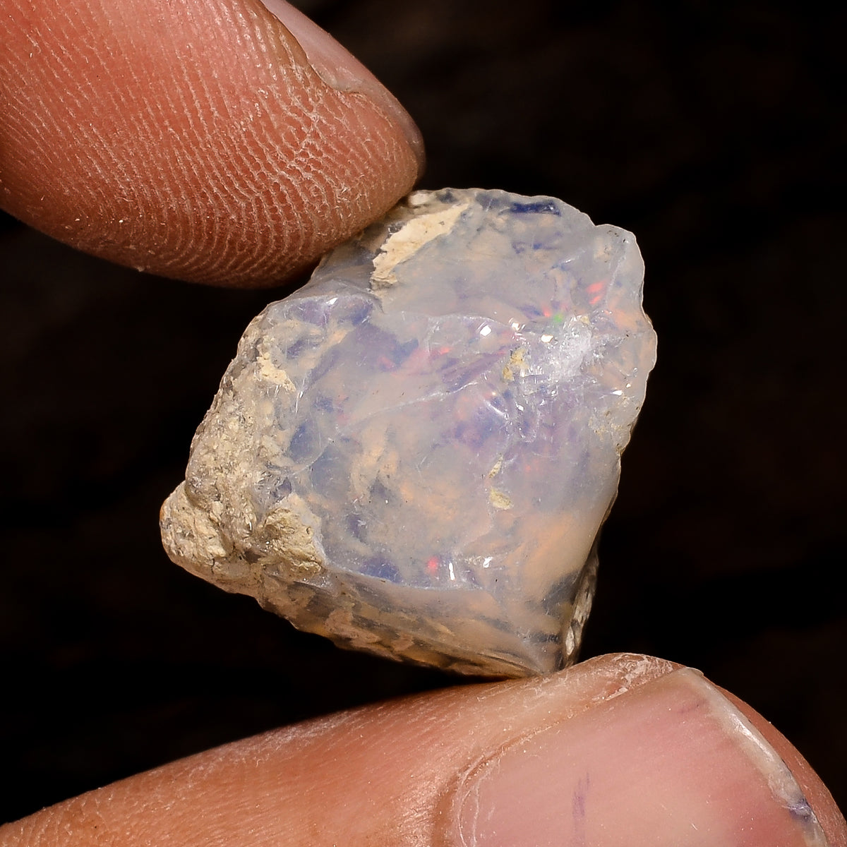 Dazzling Top Grade Quality 100% Natural Welo Fire White Ethiopian Opal Rough Loose Gemstone For Making Jewelry 17X16X12 MM 12 Cts. KR12-31 Sunkarton