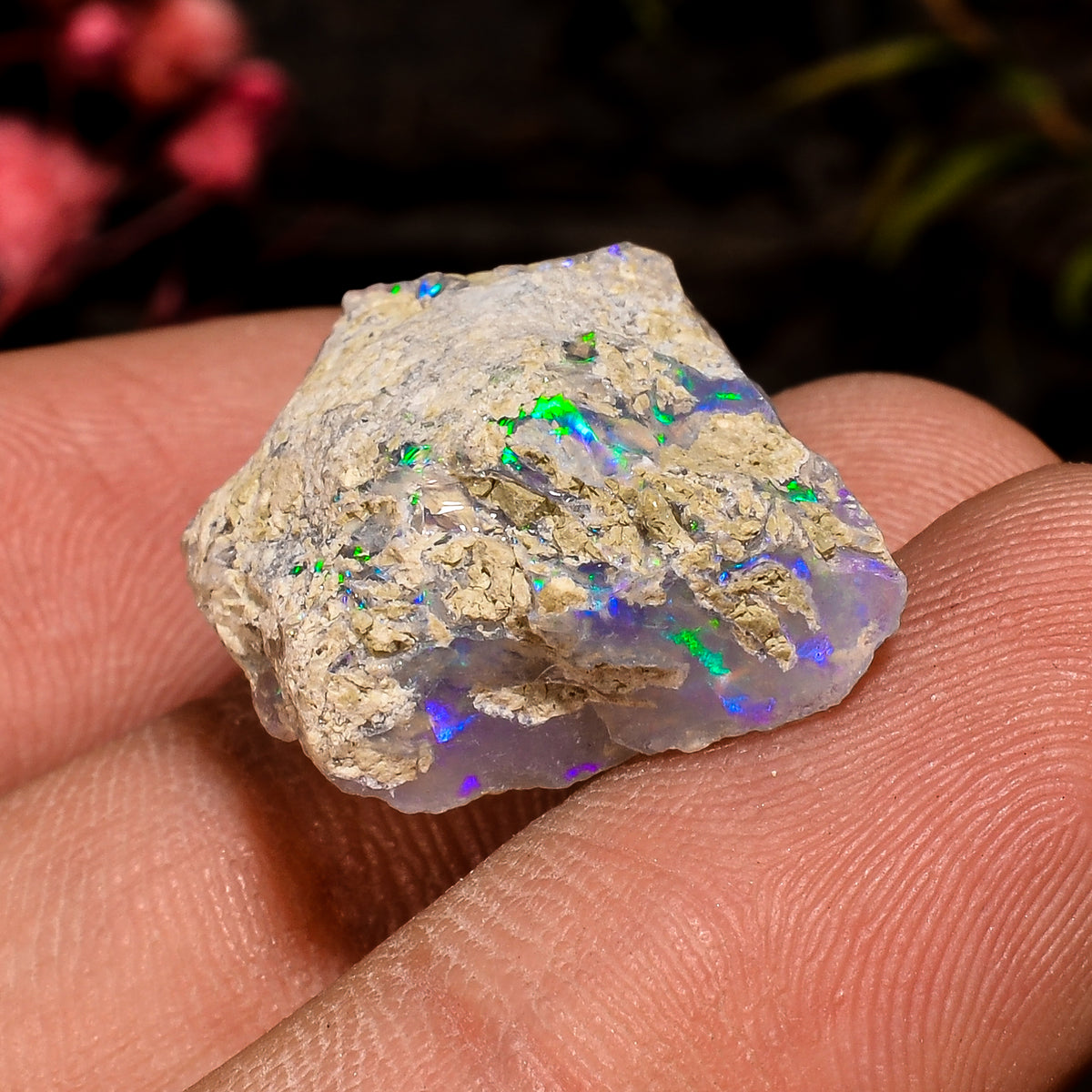 Exclusive Top Grade Quality 100% Natural Welo Fire White Ethiopian Opal Rough Loose Gemstone For Making Jewelry 19X16X10 MM 13.5 Cts KR12-33 Sunkarton