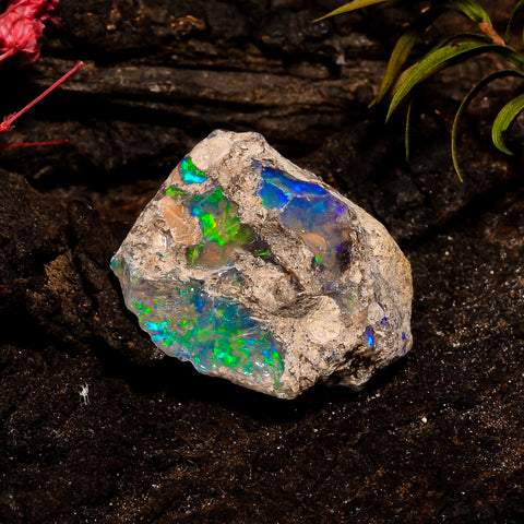 Elegant Top Grade Quality 100% Natural Welo Fire White Ethiopian Opal Rough Loose Gemstone For Making Jewelry 20X17X13 MM 19.5 Cts. KR12-34 Sunkarton