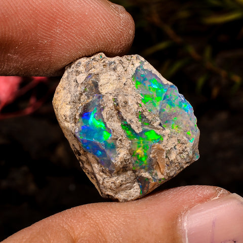 Elegant Top Grade Quality 100% Natural Welo Fire White Ethiopian Opal Rough Loose Gemstone For Making Jewelry 20X17X13 MM 19.5 Cts. KR12-34 Sunkarton
