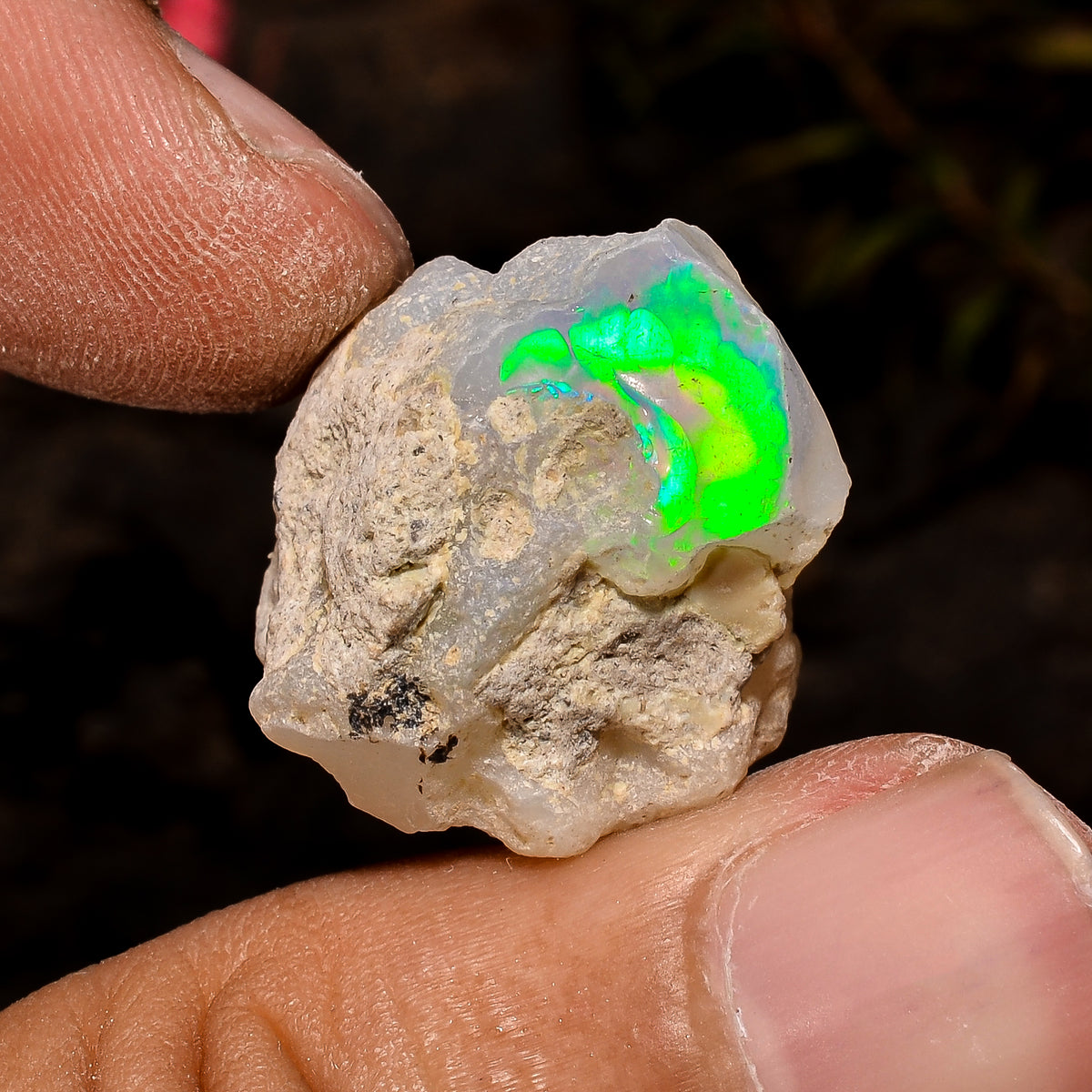 Fabulous Top Grade Quality 100% Natural Welo Fire White Ethiopian Opal Rough Loose Gemstone For Making Jewelry 19X15X13 MM 15 Cts. KR12-35 Sunkarton