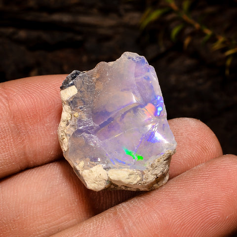 Gorgeous Top Grade Quality 100% Natural Welo Fire White Ethiopian Opal Rough Loose Gemstone For Making Jewelry 23X18X12 MM 18 Cts. KR12-37 Sunkarton