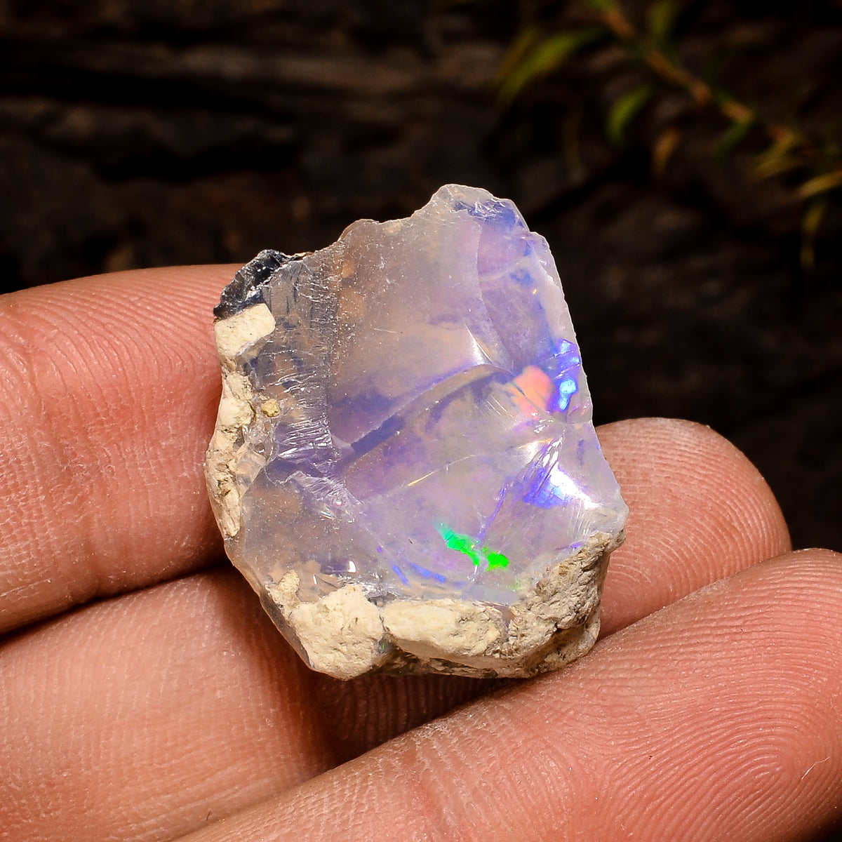 Gorgeous Top Grade Quality 100% Natural Welo Fire White Ethiopian Opal Rough Loose Gemstone For Making Jewelry 23X18X12 MM 18 Cts. KR12-37 Sunkarton