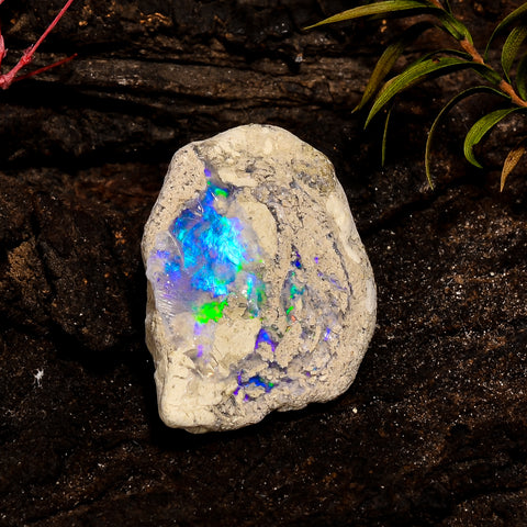 Immaculate Top Grade Quality 100% Natural Welo Fire White Ethiopian Opal Rough Loose Gemstone For Making Jewelry 26X19X10 MM 18 Cts. KR12-38 Sunkarton
