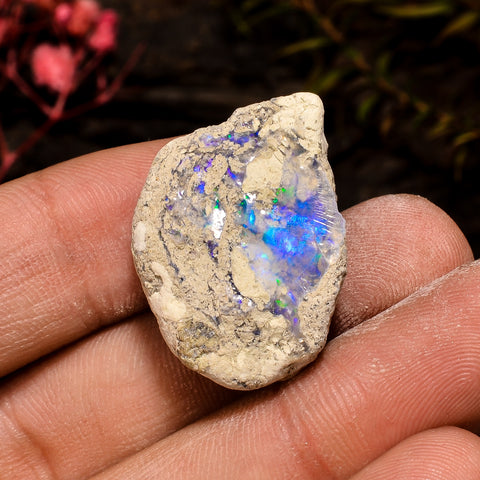 Immaculate Top Grade Quality 100% Natural Welo Fire White Ethiopian Opal Rough Loose Gemstone For Making Jewelry 26X19X10 MM 18 Cts. KR12-38 Sunkarton