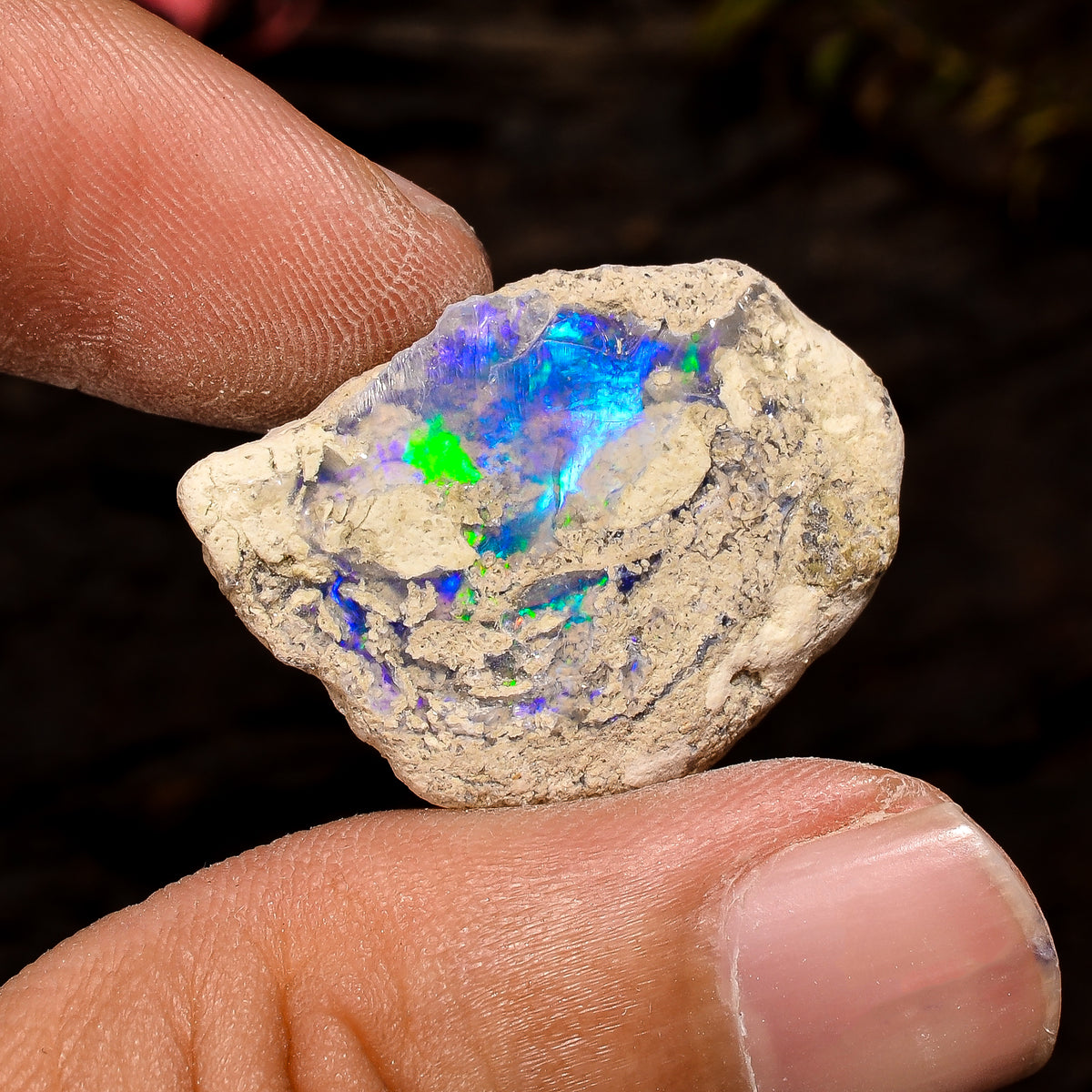 Immaculate Top Grade Quality 100% Natural Welo Fire White Ethiopian Opal Rough Loose Gemstone For Making Jewelry 26X19X10 MM 18 Cts. KR12-38 Sunkarton