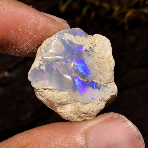 Awesome Top Grade Quality 100% Natural Welo Fire White Ethiopian Opal Rough Loose Gemstone For Making Jewelry 22X20X15 MM 25 Cts. KR12-3 Sunkarton