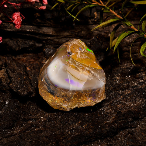 Mind Blowing Top Grade Quality 100% Natural Welo Fire Brown Ethiopian Opal Rough Loose Gemstone For Making Jewelry 23X19X17MM 34 Cts KR12-41 Sunkarton