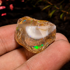 Mind Blowing Top Grade Quality 100% Natural Welo Fire Brown Ethiopian Opal Rough Loose Gemstone For Making Jewelry 23X19X17MM 34 Cts KR12-41 Sunkarton
