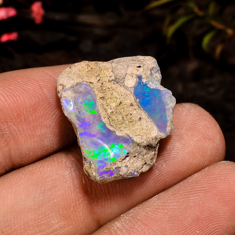 Outstanding Top Grade Quality 100% Natural Welo Fire White Ethiopian Opal Rough Loose Gemstone For Making Jewelry 19X17X8MM 13.5 Cts KR12-42 Sunkarton
