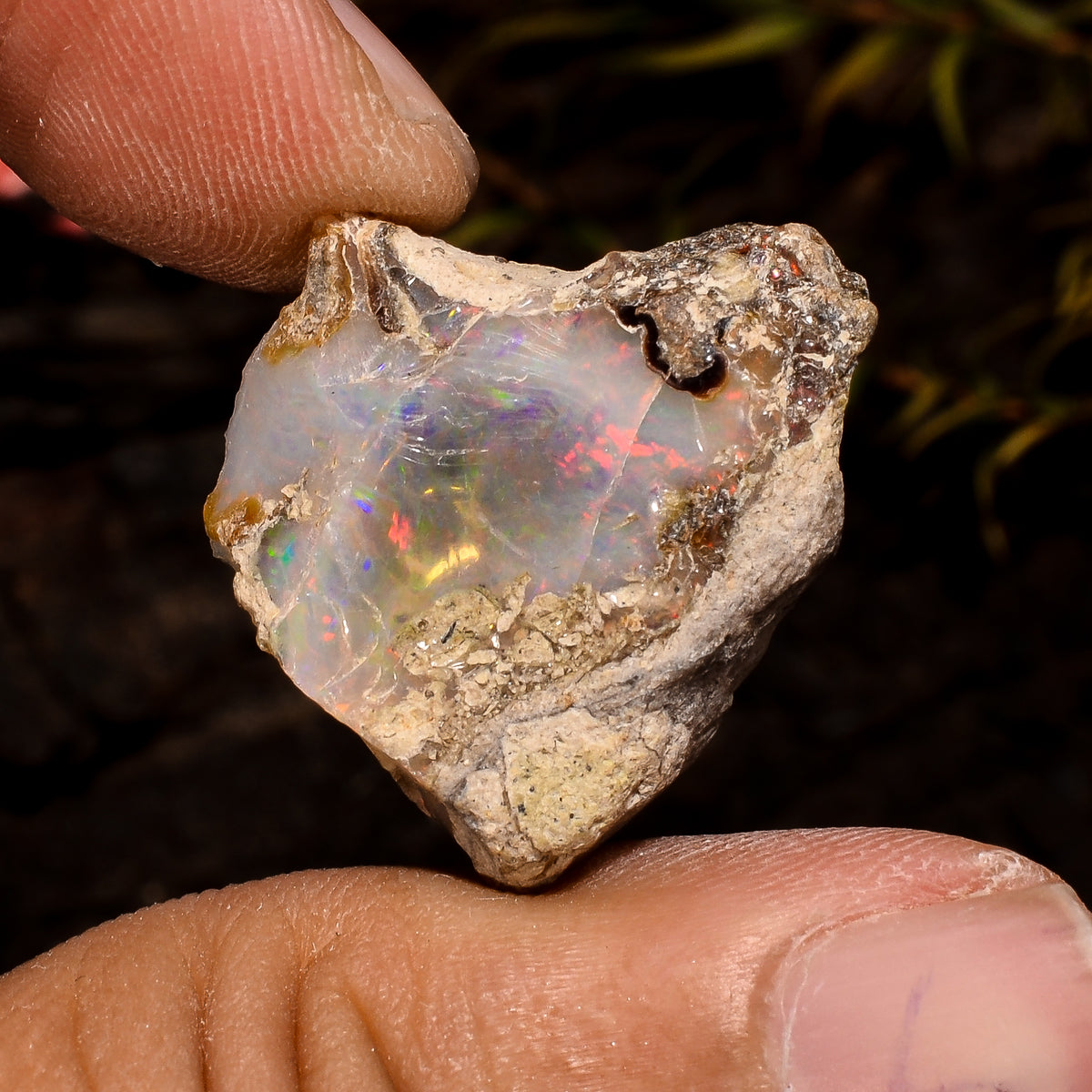 Splendid Top Grade Quality 100% Natural Welo Fire White Ethiopian Opal Rough Loose Gemstone For Making Jewelry 23X19X8 MM 18 Cts. KR12-43 Sunkarton