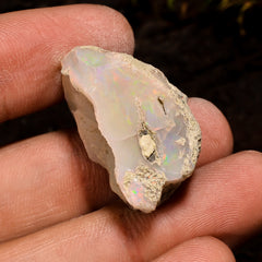 Stunning Top Grade Quality 100% Natural Welo Fire White Ethiopian Opal Rough Loose Gemstone For Making Jewelry 27X18X12 MM 30.5 Cts. KR12-45 Sunkarton