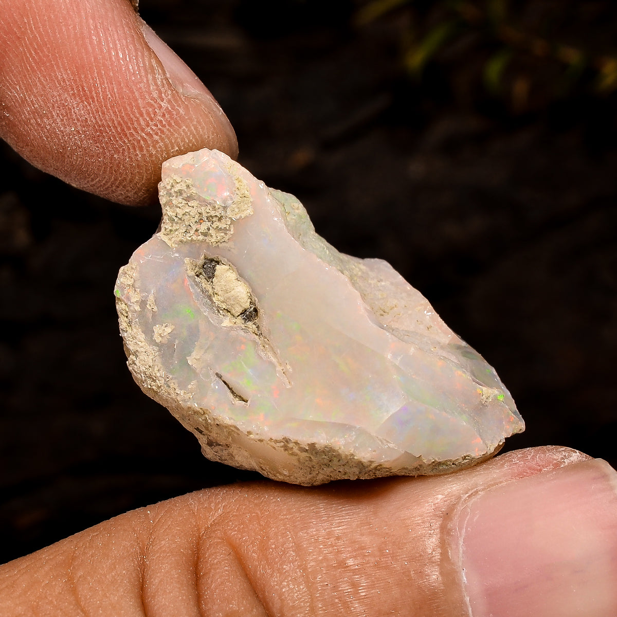 Stunning Top Grade Quality 100% Natural Welo Fire White Ethiopian Opal Rough Loose Gemstone For Making Jewelry 27X18X12 MM 30.5 Cts. KR12-45 Sunkarton
