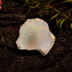 Supreme Top Grade Quality 100% Natural Welo Fire White Ethiopian Opal Rough Loose Gemstone For Making Jewelry 25X21X14 MM 40 Cts. KR12-46 Sunkarton