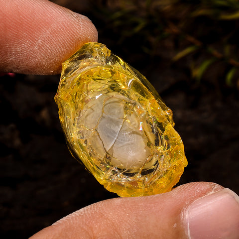 Tempting Top Grade Quality 100% Natural Welo Fire Yellow Ethiopian Opal Rough Loose Gemstone For Making Jewelry 25X18X9 MM 19.5 Cts. KR12-47 Sunkarton