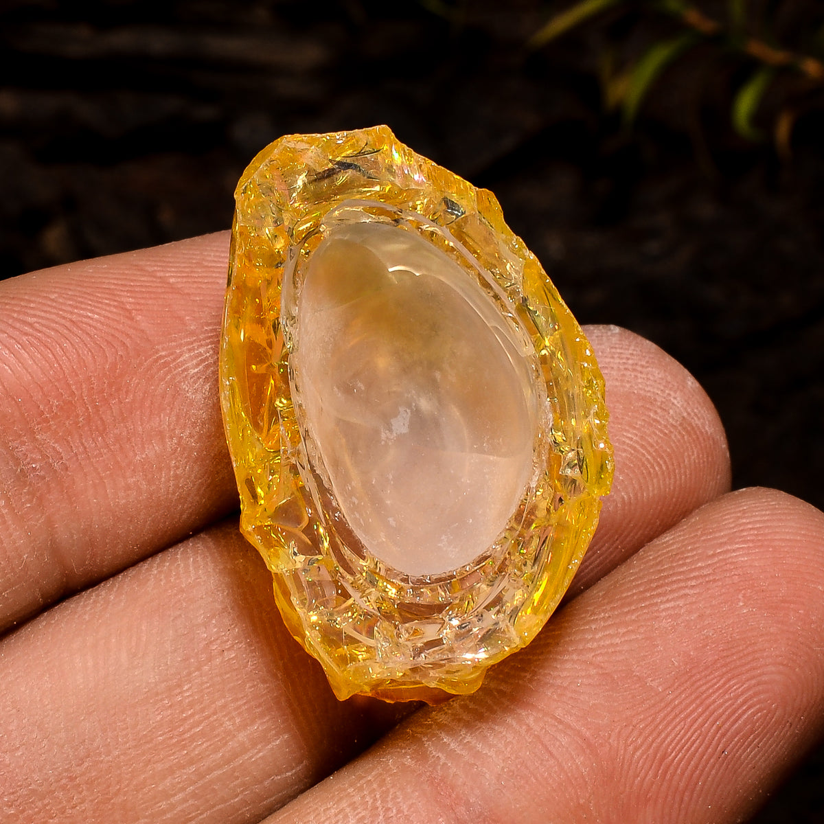 Tempting Top Grade Quality 100% Natural Welo Fire Yellow Ethiopian Opal Rough Loose Gemstone For Making Jewelry 25X18X9 MM 19.5 Cts. KR12-47 Sunkarton