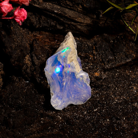 Unique Top Grade Quality 100% Natural Welo Fire White Ethiopian Opal Rough Loose Gemstone For Making Jewelry 23X18X7 MM 7.5 Cts. KR12-49 Sunkarton