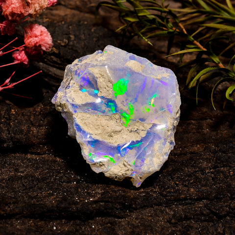 Beautiful Top Grade Quality 100% Natural Welo Fire White Ethiopian Opal Rough Loose Gemstone For Making Jewelry 34X25X19 MM 38.5 Cts. KR12-4 Sunkarton