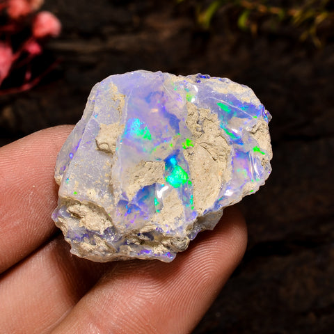 Beautiful Top Grade Quality 100% Natural Welo Fire White Ethiopian Opal Rough Loose Gemstone For Making Jewelry 34X25X19 MM 38.5 Cts. KR12-4 Sunkarton