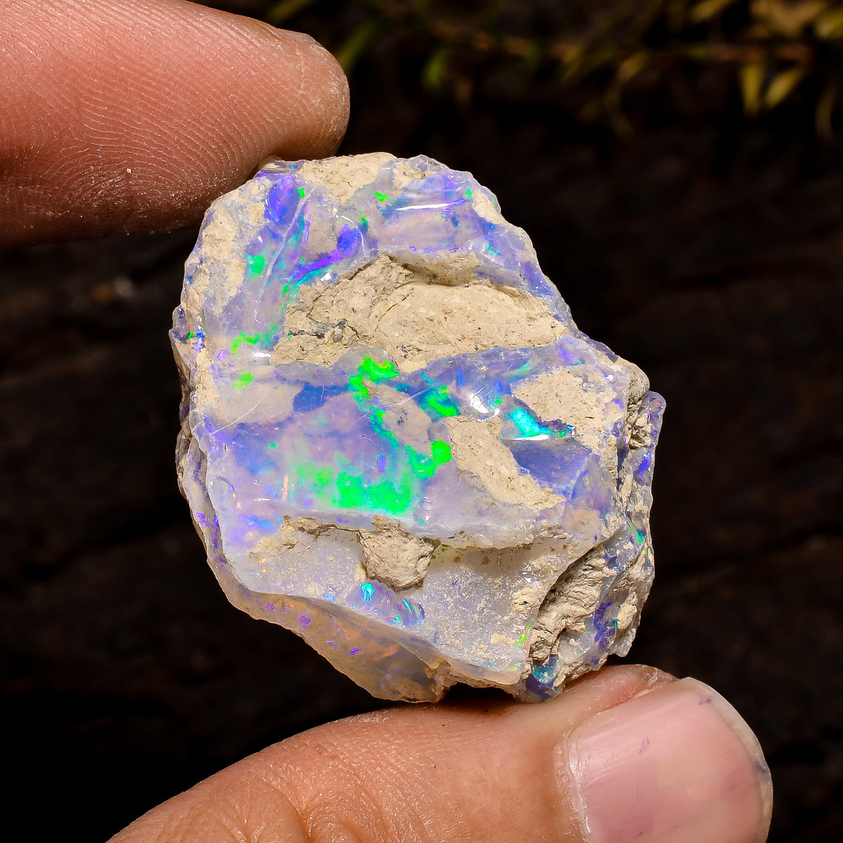 Beautiful Top Grade Quality 100% Natural Welo Fire White Ethiopian Opal Rough Loose Gemstone For Making Jewelry 34X25X19 MM 38.5 Cts. KR12-4 Sunkarton