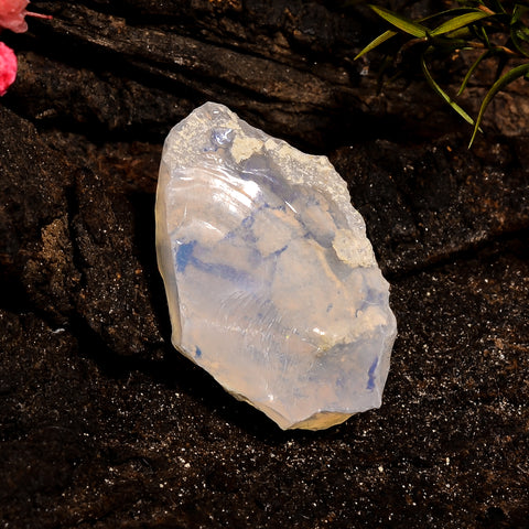Wonderful Top Grade Quality 100% Natural Welo Fire White Ethiopian Opal Rough Loose Gemstone For Making Jewelry 25X15X8 MM 14 Cts. KR12-50 Sunkarton