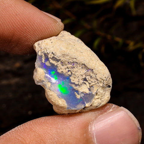 Attractive Top Grade Quality 100% Natural Welo Fire White Ethiopian Opal Rough Loose Gemstone For Making Jewelry 19X14X13 MM 17 Cts. KR12-52 Sunkarton