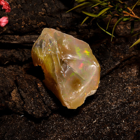 Awesome Top Grade Quality 100% Natural Welo Fire Brown Ethiopian Opal Rough Loose Gemstone For Making Jewelry 25X14X11 MM 19.5 Cts. KR12-53 Sunkarton