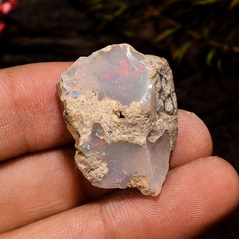 Beautiful Top Grade Quality 100% Natural Welo Fire White Ethiopian Opal Rough Loose Gemstone For Making Jewelry 27X21X13 MM 27.5 Cts KR12-54 Sunkarton