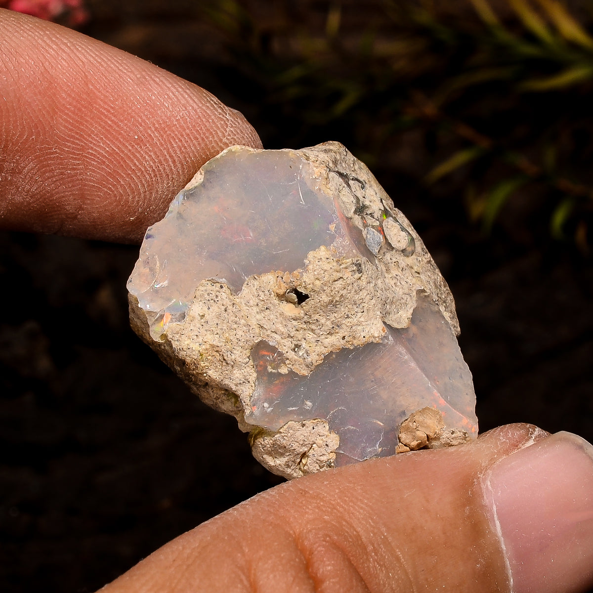 Beautiful Top Grade Quality 100% Natural Welo Fire White Ethiopian Opal Rough Loose Gemstone For Making Jewelry 27X21X13 MM 27.5 Cts KR12-54 Sunkarton