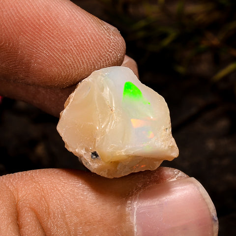 Classic Top Grade Quality 100% Natural Welo Fire White Ethiopian Opal Rough Loose Gemstone For Making Jewelry 25X14X13 MM 20.5 Cts. KR12-55 Sunkarton