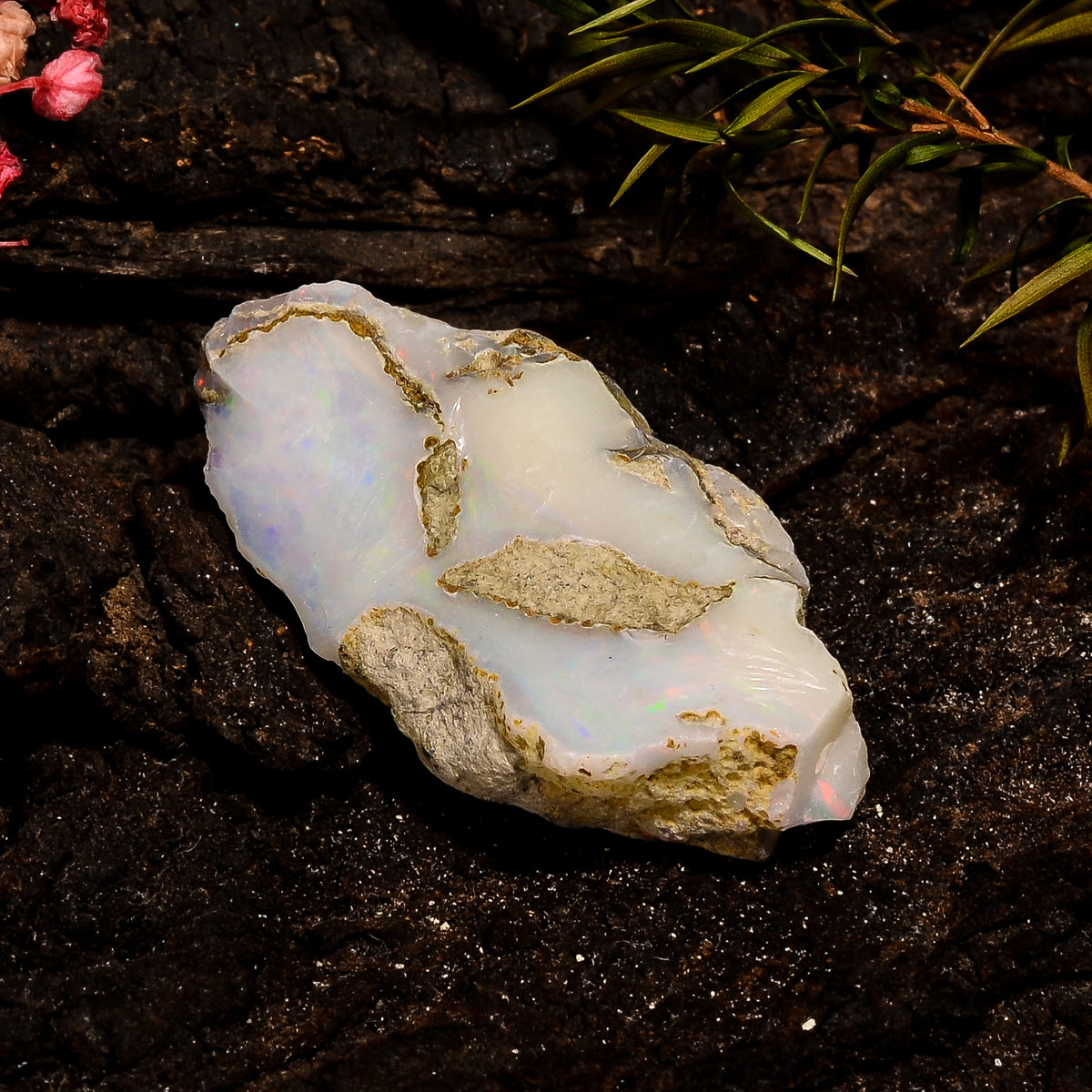 Excellent Top Grade Quality 100% Natural Welo Fire White Ethiopian Opal Rough Loose Gemstone For Making Jewelry 34X17X9 MM 23 Cts. KR12-57 Sunkarton