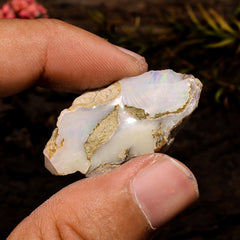 Excellent Top Grade Quality 100% Natural Welo Fire White Ethiopian Opal Rough Loose Gemstone For Making Jewelry 34X17X9 MM 23 Cts. KR12-57 Sunkarton