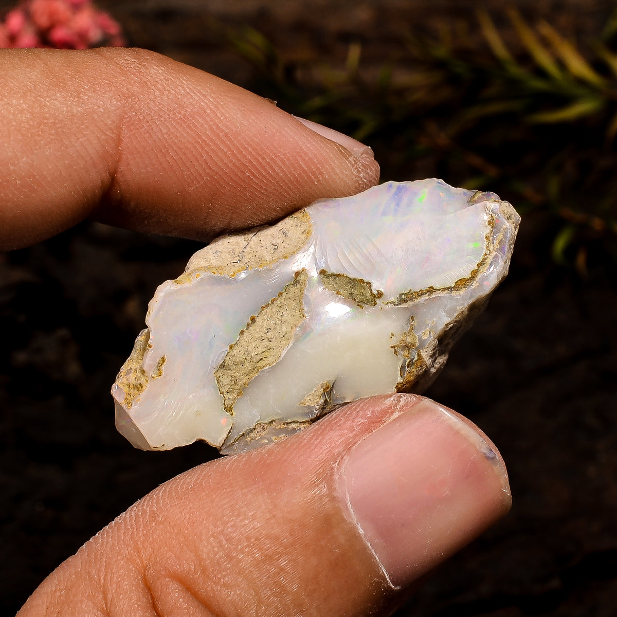 Excellent Top Grade Quality 100% Natural Welo Fire White Ethiopian Opal Rough Loose Gemstone For Making Jewelry 34X17X9 MM 23 Cts. KR12-57 Sunkarton