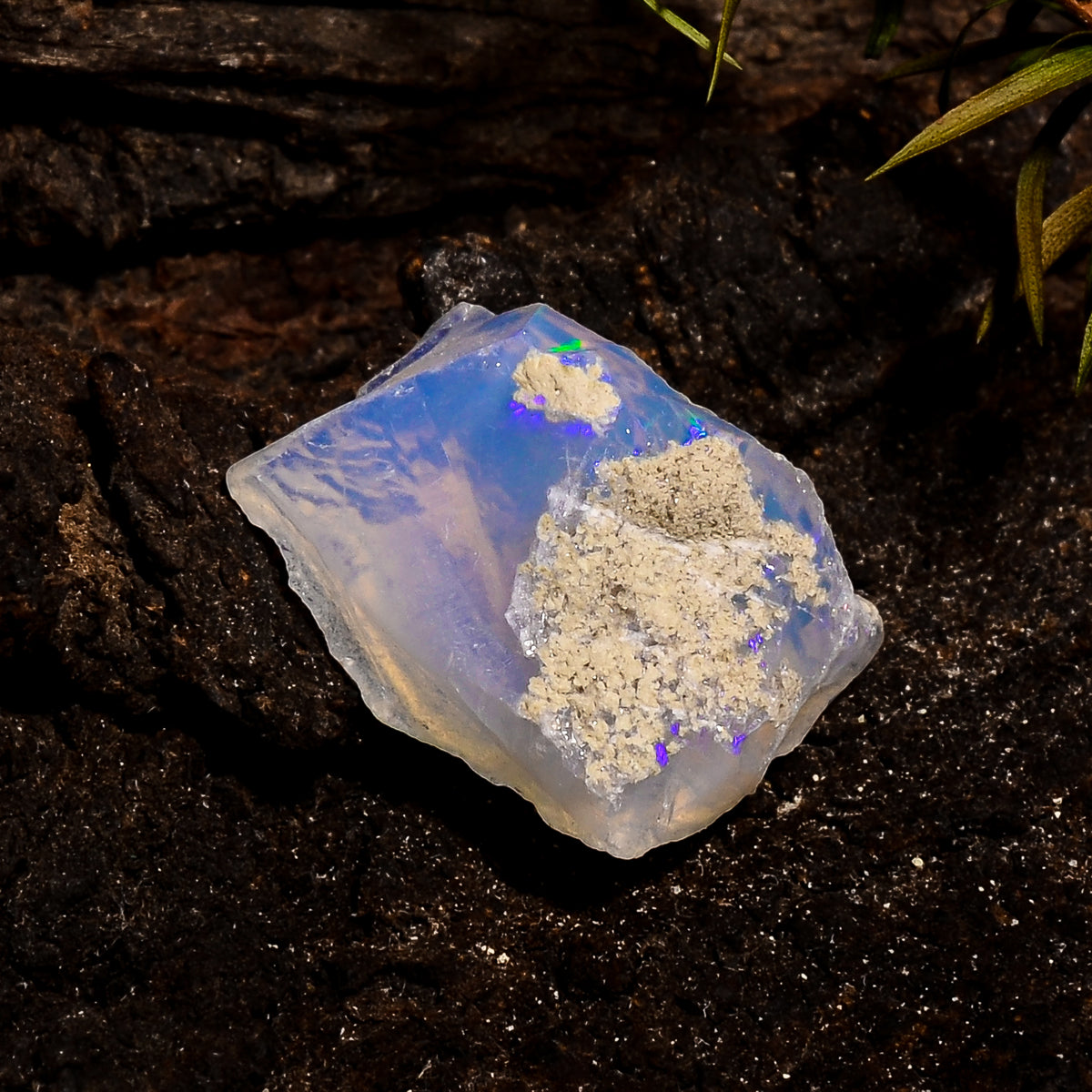 Exclusive Top Grade Quality 100% Natural Welo Fire White Ethiopian Opal Rough Loose Gemstone For Making Jewelry 18X15X11 MM 12.5 Cts KR12-58 Sunkarton