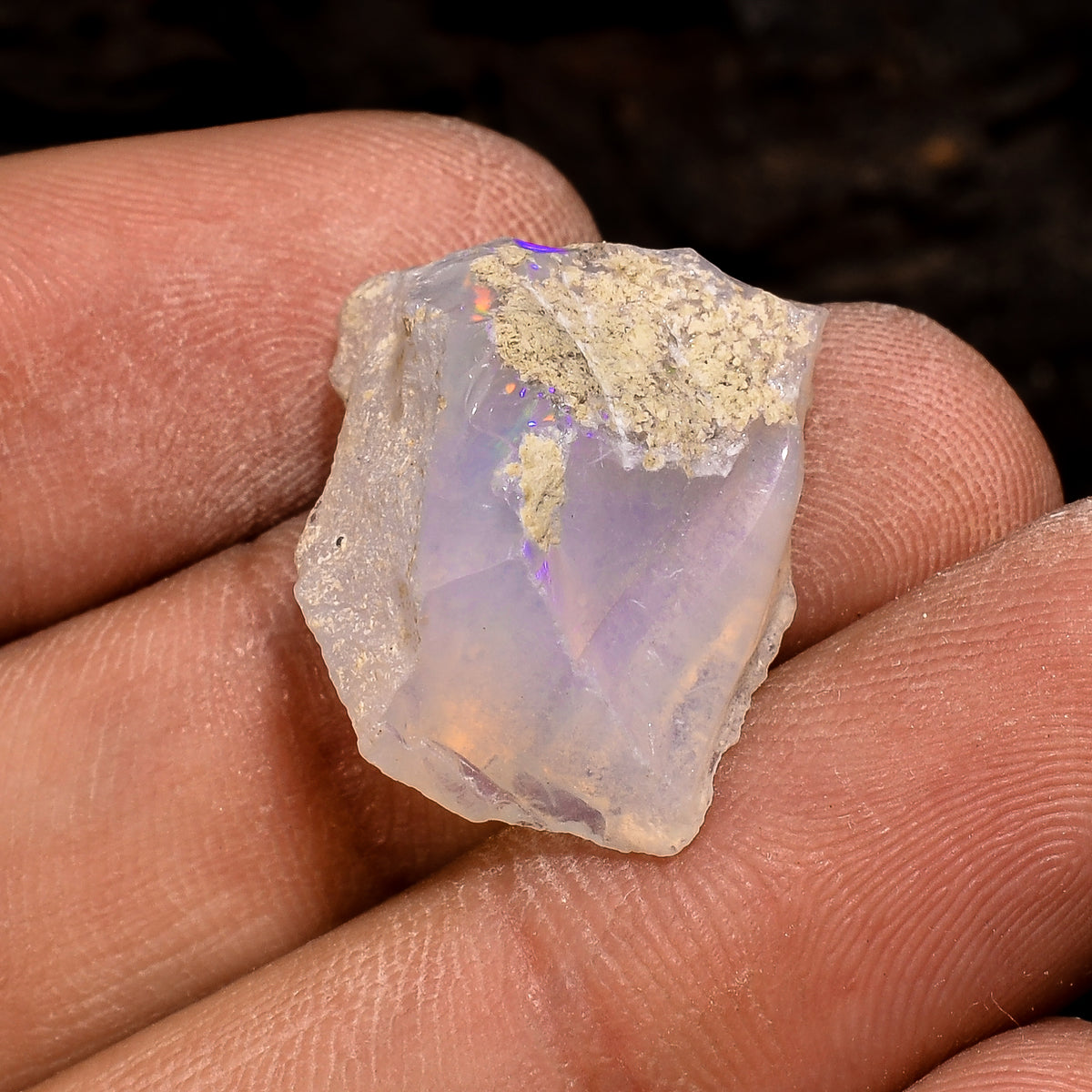 Exclusive Top Grade Quality 100% Natural Welo Fire White Ethiopian Opal Rough Loose Gemstone For Making Jewelry 18X15X11 MM 12.5 Cts KR12-58 Sunkarton