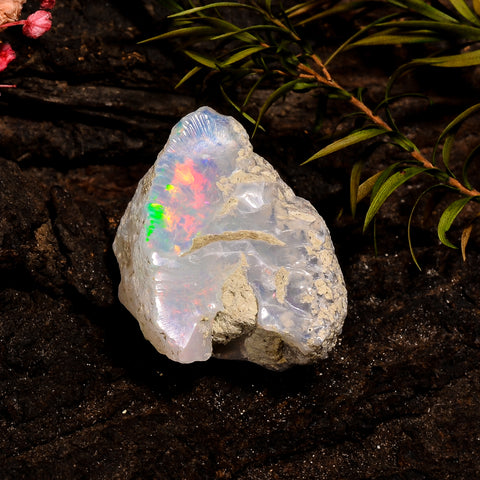 Fabulous Top Grade Quality 100% Natural Welo Fire White Ethiopian Opal Rough Loose Gemstone For Making Jewelry 28X20X18 MM 36.5 Cts. KR12-60 Sunkarton