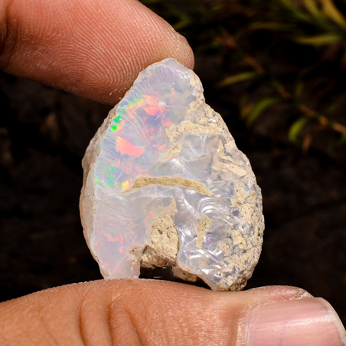 Fabulous Top Grade Quality 100% Natural Welo Fire White Ethiopian Opal Rough Loose Gemstone For Making Jewelry 28X20X18 MM 36.5 Cts. KR12-60 Sunkarton