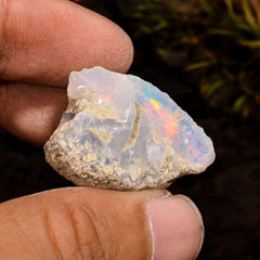 Fabulous Top Grade Quality 100% Natural Welo Fire White Ethiopian Opal Rough Loose Gemstone For Making Jewelry 28X20X18 MM 36.5 Cts. KR12-60 Sunkarton