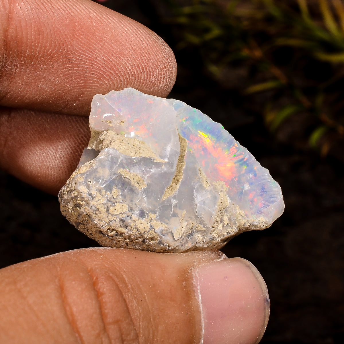 Fabulous Top Grade Quality 100% Natural Welo Fire White Ethiopian Opal Rough Loose Gemstone For Making Jewelry 28X20X18 MM 36.5 Cts. KR12-60 Sunkarton
