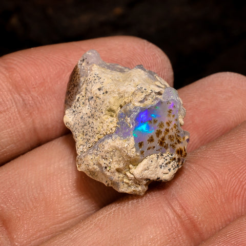 Immaculate Top Grade Quality 100% Natural Welo Fire White Ethiopian Opal Rough Loose Gemstone For Making Jewelry 22X16X11MM 13.5 Cts KR12-63 Sunkarton