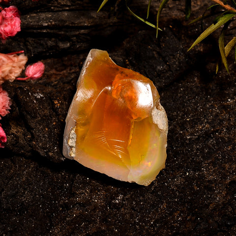 Outstanding Top Grade Quality 100% Natural Welo Fire Brown Ethiopian Opal Rough Loose Gemstone For Making Jewelry 23X17X11MM 18.5 Cts KR1267 Sunkarton