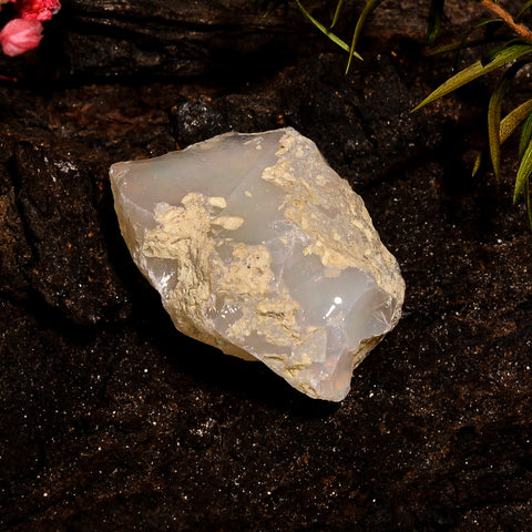 Superb Top Grade Quality 100% Natural Welo Fire White Ethiopian Opal Rough Loose Gemstone For Making Jewelry 23X18X12 MM 21.5 Cts. KR12-69 Sunkarton