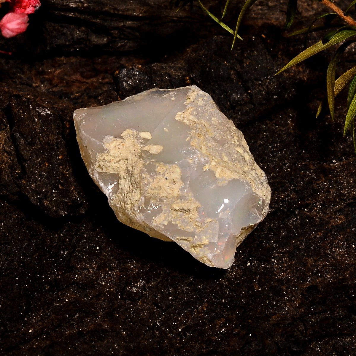 Superb Top Grade Quality 100% Natural Welo Fire White Ethiopian Opal Rough Loose Gemstone For Making Jewelry 23X18X12 MM 21.5 Cts. KR12-69 Sunkarton