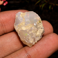 Superb Top Grade Quality 100% Natural Welo Fire White Ethiopian Opal Rough Loose Gemstone For Making Jewelry 23X18X12 MM 21.5 Cts. KR12-69 Sunkarton