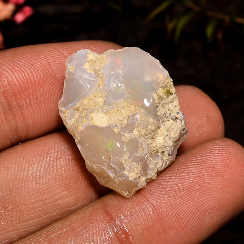Superb Top Grade Quality 100% Natural Welo Fire White Ethiopian Opal Rough Loose Gemstone For Making Jewelry 23X18X12 MM 21.5 Cts. KR12-69 Sunkarton
