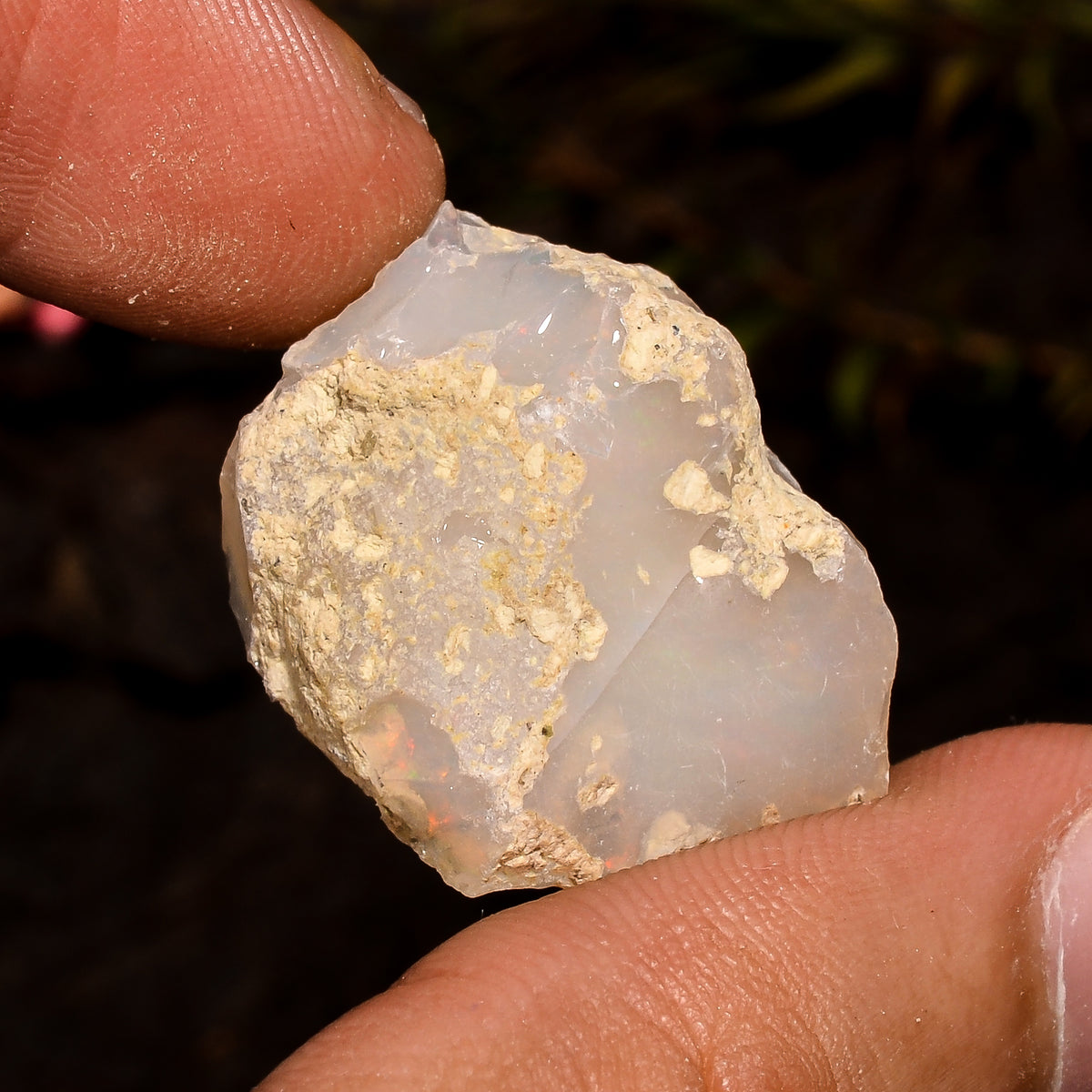 Superb Top Grade Quality 100% Natural Welo Fire White Ethiopian Opal Rough Loose Gemstone For Making Jewelry 23X18X12 MM 21.5 Cts. KR12-69 Sunkarton