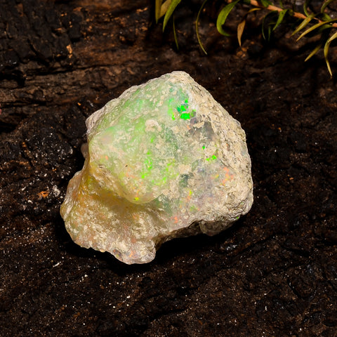 Dazzling Top Grade Quality 100% Natural Welo Fire White Ethiopian Opal Rough Loose Gemstone For Making Jewelry 28X25X18 MM 53.5 Cts. KR12-6 Sunkarton