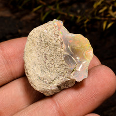 Dazzling Top Grade Quality 100% Natural Welo Fire White Ethiopian Opal Rough Loose Gemstone For Making Jewelry 28X25X18 MM 53.5 Cts. KR12-6 Sunkarton
